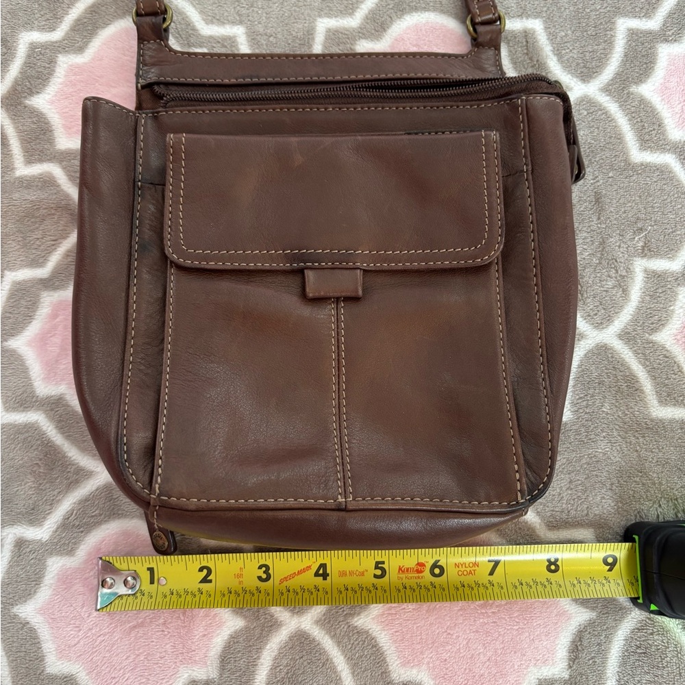 Fossil Brown Leather Crossbody Organizer Bag - Picture 6 of 9